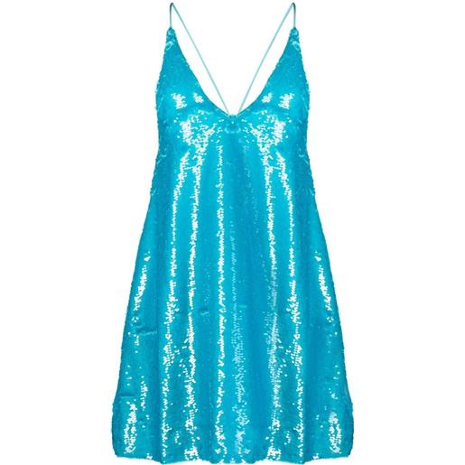GANNI abito corto con paillettes - blu