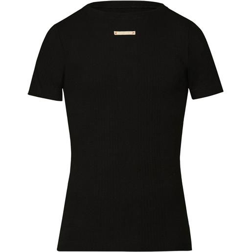 Maison Margiela t-shirt in maglia a coste - nero