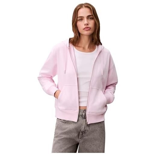 Calvin Klein felpe da donna archive logo french terry fz hoo lv047b237g, rosa (rosa perlato), xl, rosa (rosa perlato), xl