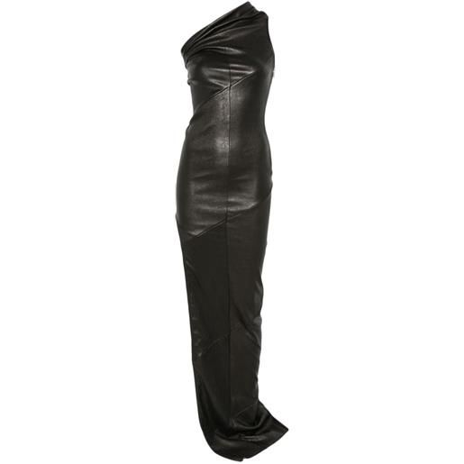 Rick Owens abito corto athena monospalla - nero