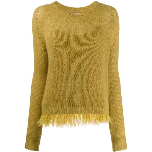 TWINSET maglione con piume - giallo