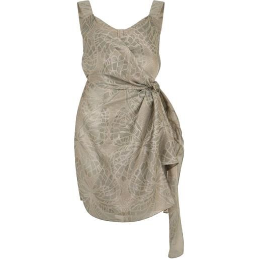 Alberta Ferretti abito elegante con effetto jacquard - toni neutri