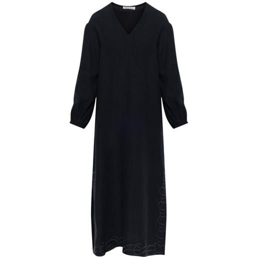 By Malene Birger abito lungo louise con ricamo - nero