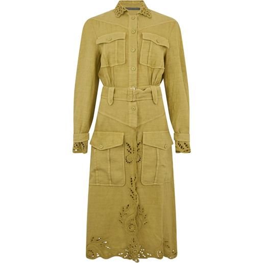 Alberta Ferretti abito midi in pizzo sangallo - verde