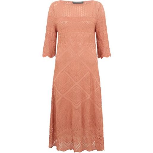 Alberta Ferretti abito midi con maniche a 3/4 - arancione