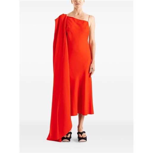 Balenciaga abito drappeggiato asimmetrico - rosso