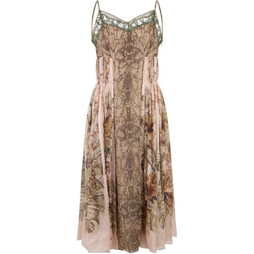 Alberta Ferretti abito midi con stampa - toni neutri