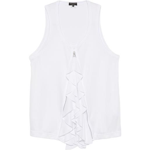 Comme des Garçons Homme Plus canotta con zip - bianco