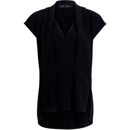 Proenza Schouler top ranli in crêpe - nero