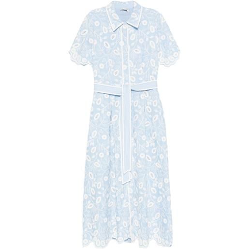 SIMKHAI abito midi audria con ricamo - blu