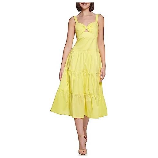 Guess maxi abito da donna senza maniche in cotone, citron, 58 it