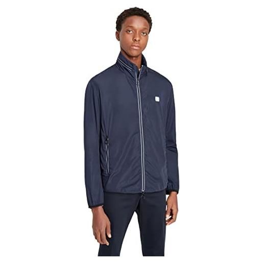 Armani exchange lightweight zip-up hooded windbreaker jacket 8nzb07, giacca a vento uomo, bianco (white), m