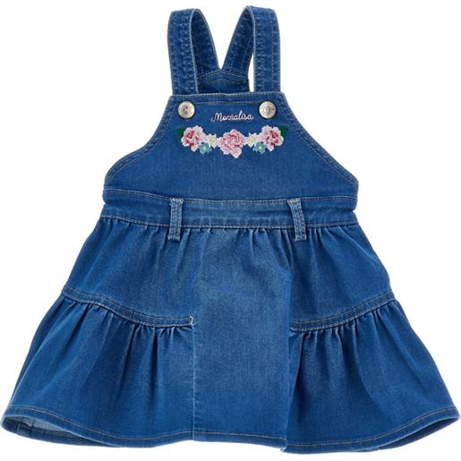 MONNALISA salopette in denim blu stone denim