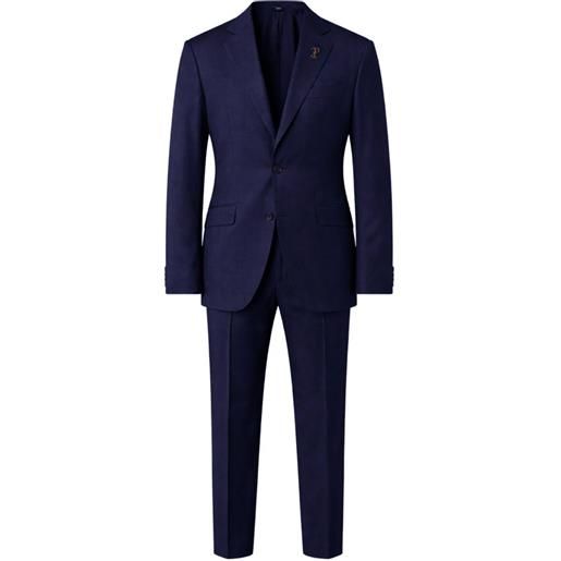 Pal Zileri logo-plaque wool blazer - blu