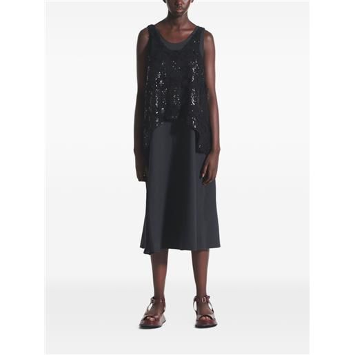 Muller Of Yoshiokubo abito midi glare con paillettes - nero