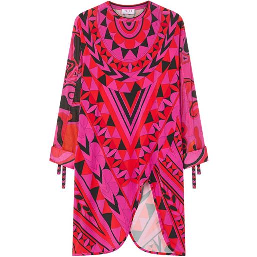 PUCCI abito a maniche lunghe con stampa manuba - rosa