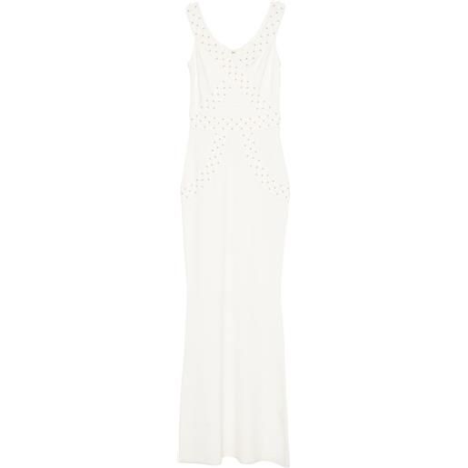 Elisabetta Franchi abito lungo con borchie - bianco