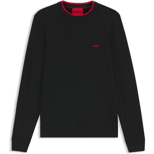 HUGO maglione regular fit in misto cotone, nero