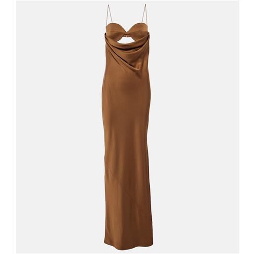 Alex Perry abito lungo in crêpe satin con cut-out