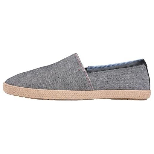 Tommy Hilfiger uomo espadrillas chambray in lino, nero (black), 42