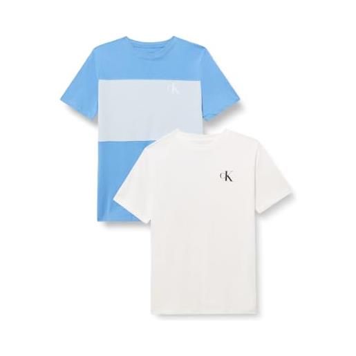 Calvin Klein color block 2-p t-shirts lvcksja46b maglietta s/s bambini e ragazzi (pacco da 2)