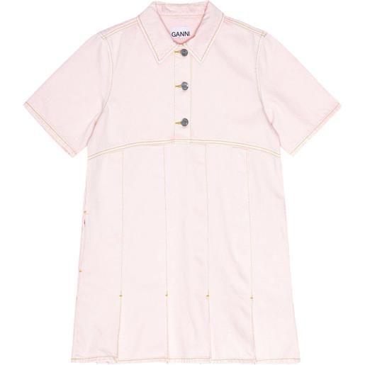 GANNI abito corto denim - rosa