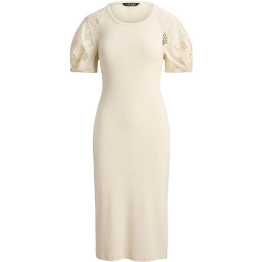 Lauren Ralph Lauren abito midi con ricamo - toni neutri
