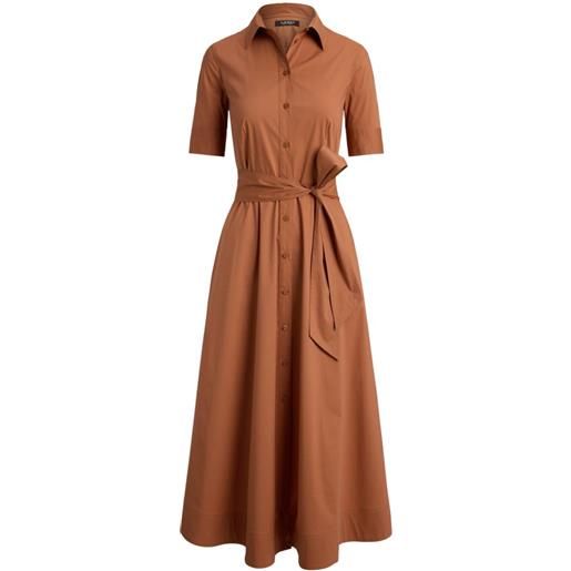 Lauren Ralph Lauren chemisier midi con cintura - marrone