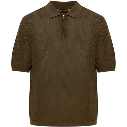 Emporio Armani polo con zip - verde