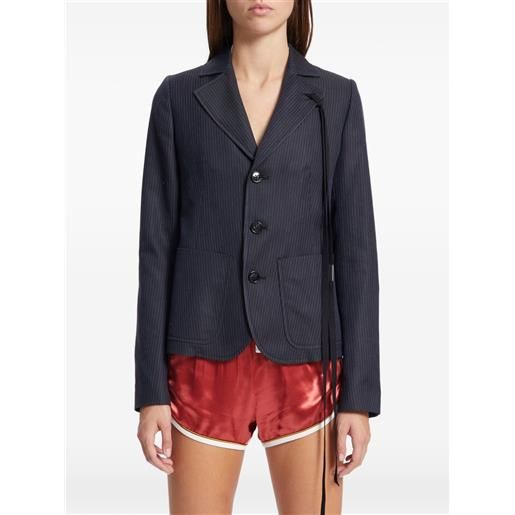 Ann Demeulemeester giacca gessata - blu