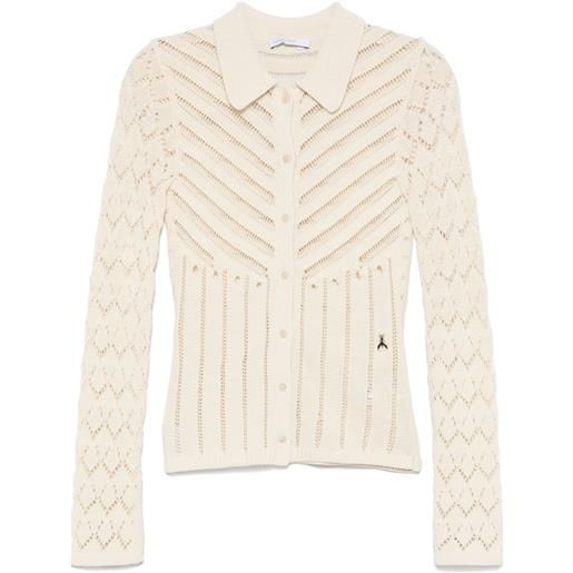 Patrizia Pepe cardigan in maglia traforata - toni neutri