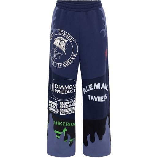 Marine Serre pantaloni in jersey con applicazioni floreali - blu