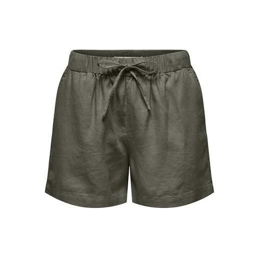 ONLY onlgoa mw lin bl pantaloncini pull-up cc pnt, smokey olive, xl, oliva affumicata, xl