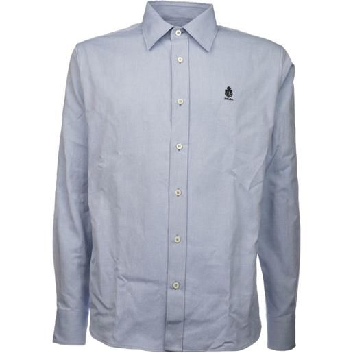 Prada camicia con logo - blu