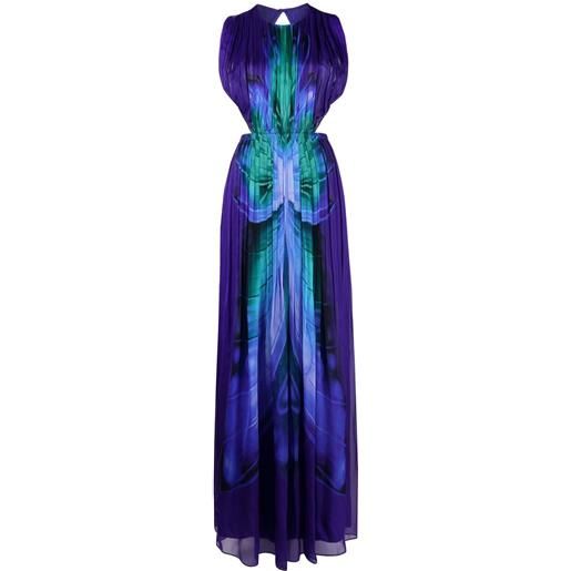 Alberta Ferretti abito da sera con stampa - blu