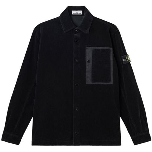 Stone Island camicia a coste - nero