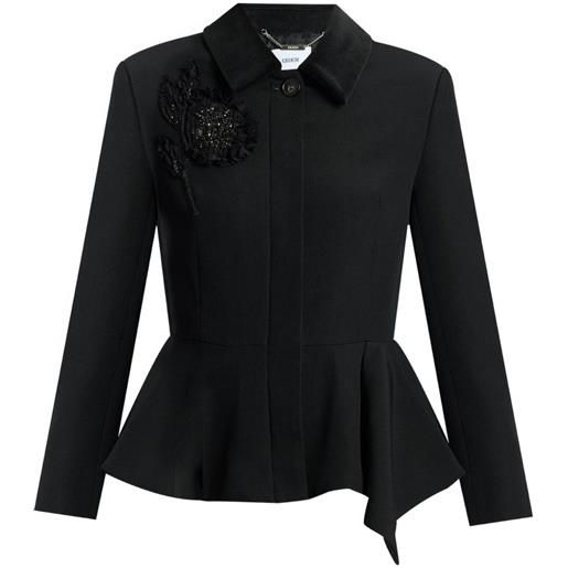 ERDEM embroidered peplum jacket - nero