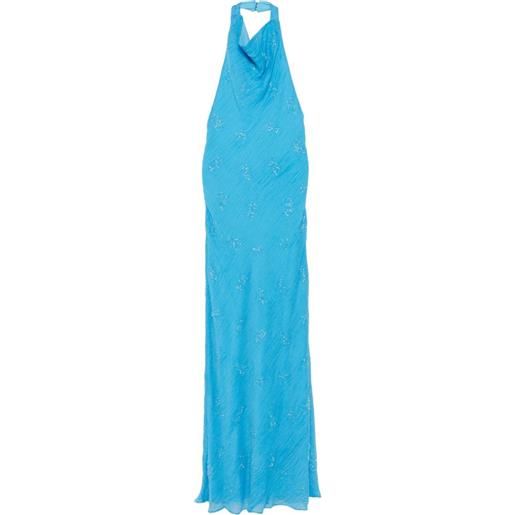 STAUD abito lungo roselle con scollo all'americana - blu