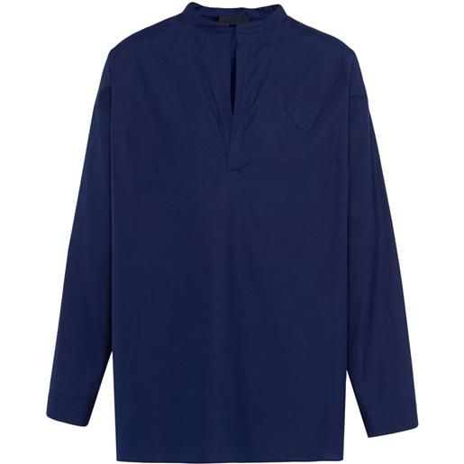 Prada camicia con logo - blu