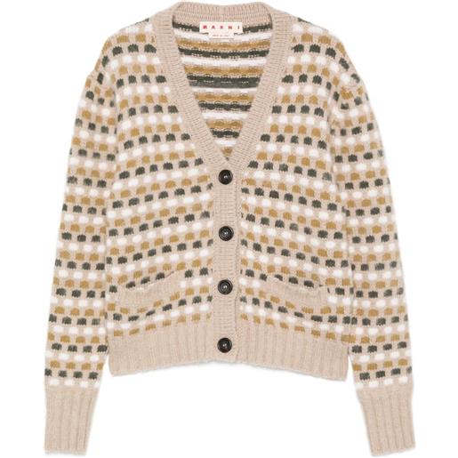 Marni cardigan con motivo geometrico - toni neutri