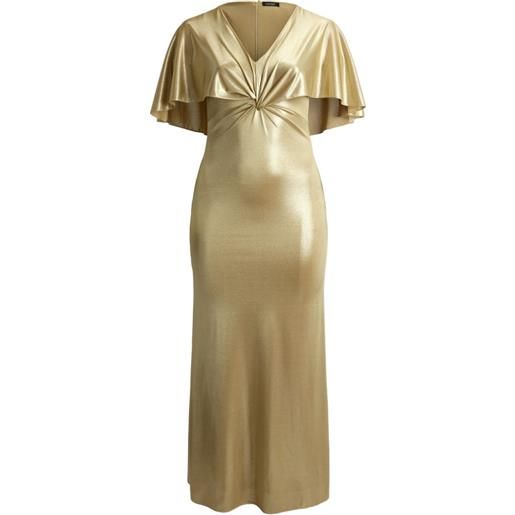 Lauren Ralph Lauren abito lungo con mantella - oro