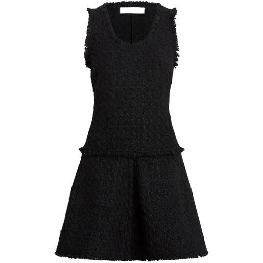 Proenza Schouler White Label abito kaida in tweed con design intrecciato - nero