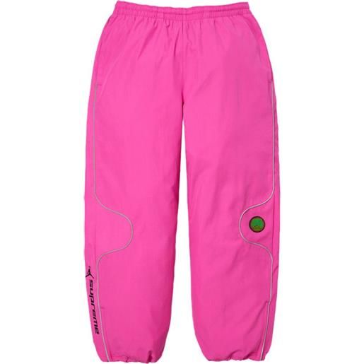 Supreme x jordan pantaloni sportivi con polsini elasticizzati - rosa