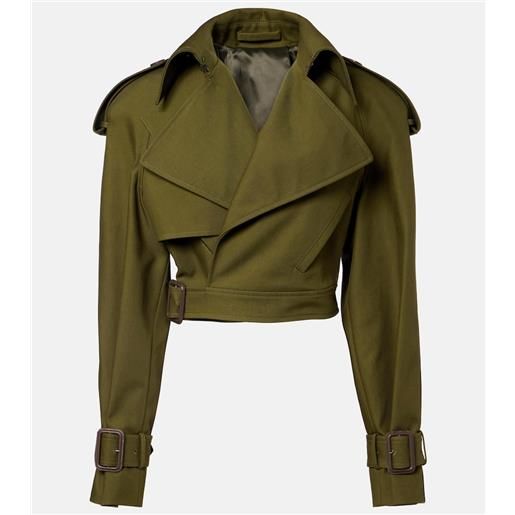 Wardrobe.NYC trench cropped in twill di cotone