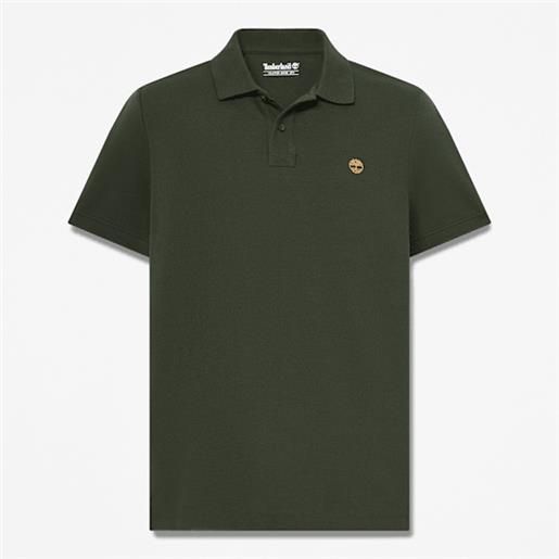 Timberland - polo a maniche corte oyster river regular da uomo in verde scuro, uomo, verde, taglia: 3xl