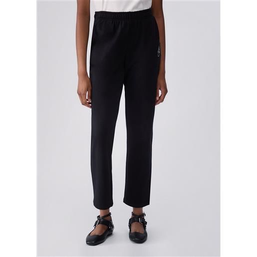 Liu jo pantaloni regular in felpa, nero