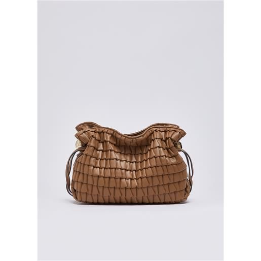 Liu jo borsa goffrata riccy piccola, beige