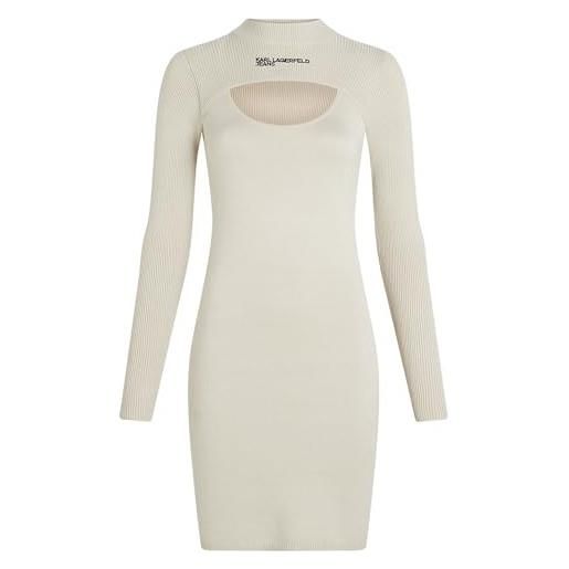 Karl lagerfeld jeans donna cut out knit dress moonstruck xs
