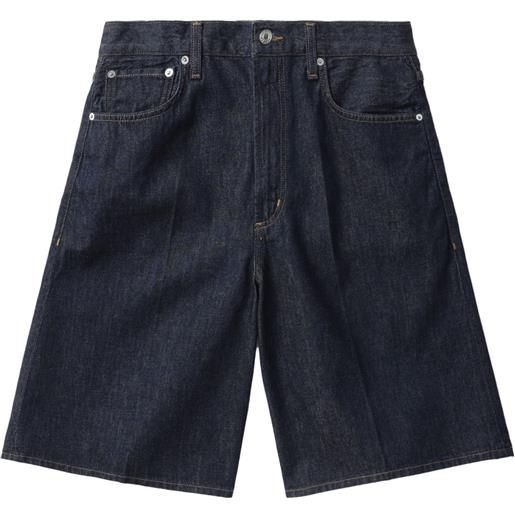 AGOLDE shorts denim nolan con pieghe - blu
