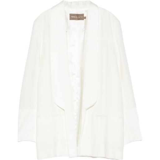 SIMONA CORSELLINI blazer con revers a scialle - bianco
